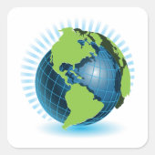 緑の地球 スクエアシール (正面)