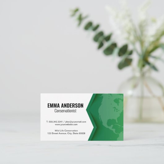 緑の地球 名刺 (スタンド正面)
