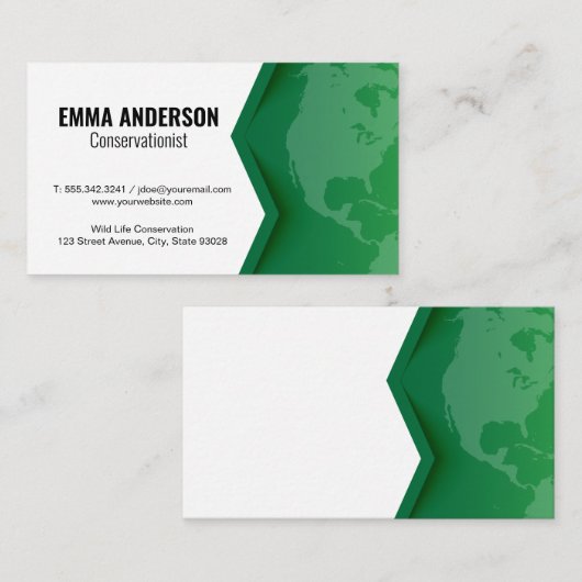 緑の地球 名刺 (正面/裏面)