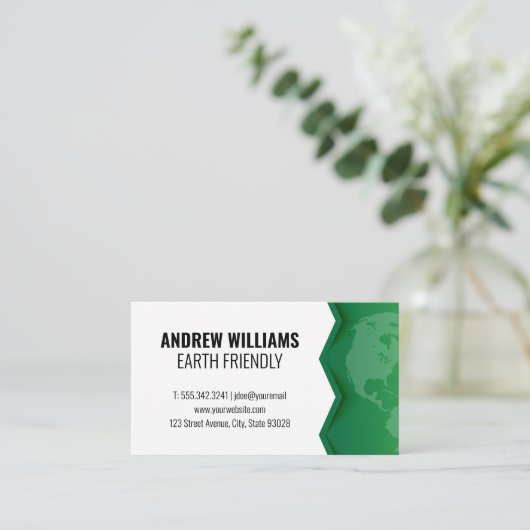 緑の地球 名刺 (スタンド正面)