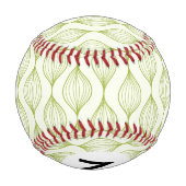 緑の垂直なエッジパターンの背景 野球ボール (裏面)