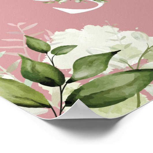 緑の埃っぽいバラピンクの赤ちゃんシャワー歓迎サイン ポスター (角)