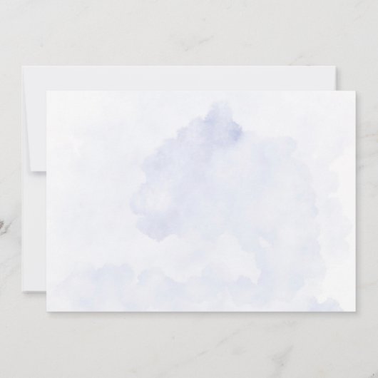 緑の埃っぽい青いワイルドフラワーは日付カードを保存 招待状 (裏面)