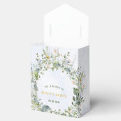 緑の埃っぽい青い水色のワイルドフラワー結婚ズ フェイバーボックス (オープン)