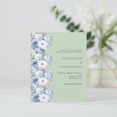 緑の埃っぽい青い花模様結婚式招待状 (スタンド正面)