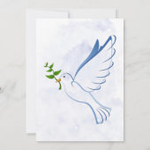 緑の埃っぽい青い金ゴールドワイルドフラワー確認 招待状 (裏面)