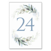 緑の埃の多い結婚ブルーのテーブルナンバーカード テーブルナンバー (裏面)