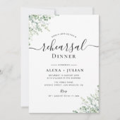 緑の埃の多い青いリハーサルのディナーの招待 招待状 (正面)