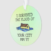 緑の塗り潰し生き延びをカスタマイズ可能 オーナメント (正面)