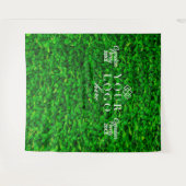 緑の壁ガーデンカスタムロゴパーティーバックドロップ タペストリー (正面(横))