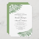 緑の夏のエキゾチック。熱帯リハーサルディナー 招待状 (正面/裏面)
