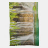 緑の夏の滝 キッチンタオル (縦)