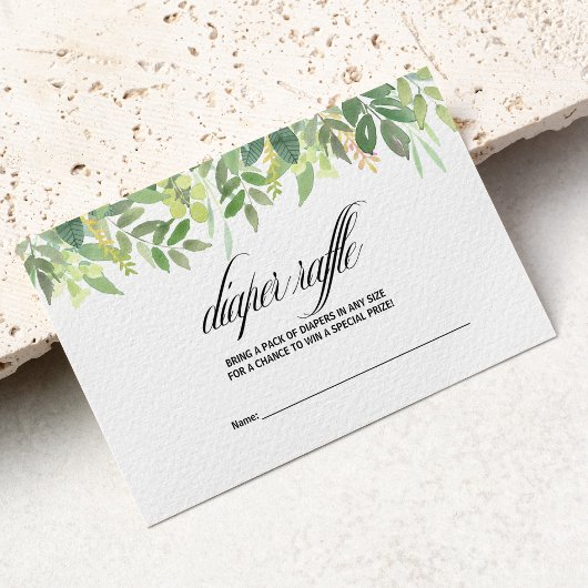 緑の夏の目的地おむつラッフル エンクロージャーカード