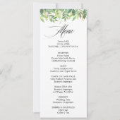 緑の夏の目的地ディナーメニューカード 招待状 (正面)