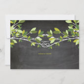 緑の夏の結び付きラブツリーシャルボ結婚ード 招待状 (裏面)