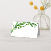 緑の夏結婚のシーティングカード植物園 プレイスカード (正面)