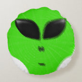 緑の外国の頭部 ラウンドクッション (裏面)