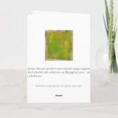 緑の多彩なおもしろいのユニークでモダンな絵画の芸術 カード (裏面)