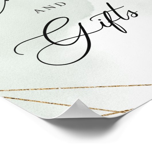 緑の多肉ユーカリプスカードとギフトサイン ポスター (角)