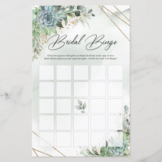 緑の多肉ユーカリ金ゴールドブライダルビンゴ (正面)