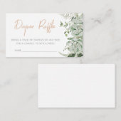 緑の多肉乳児シャワーおむつラッフル エンクロージャーカード (正面/裏面)