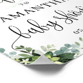 緑の多肉乳児シャワー歓迎サイン ポスター (角)