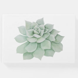 緑の多肉性サボテンのミントウォーター結婚カラー ゲストブック