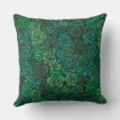 緑の多肉植物の庭 クッション (裏面)