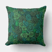 緑の多肉植物の庭 クッション (正面)