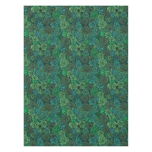 緑の多肉植物の庭 テーブルクロス (正面)