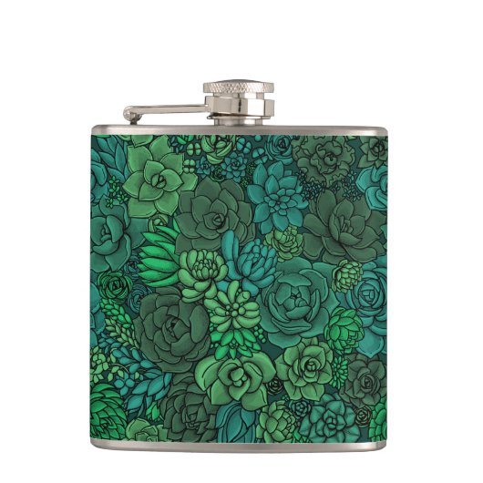 緑の多肉植物の庭 フラスク (正面)