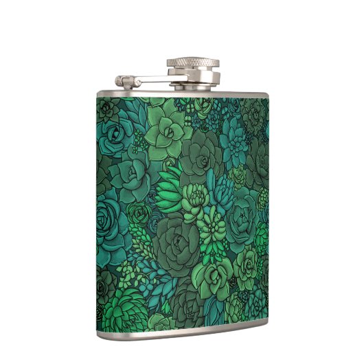 緑の多肉植物の庭 フラスク (右)