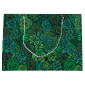 緑の多肉植物の庭 ラージペーパーバッグ (正面)