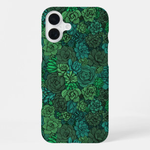 緑の多肉植物の庭 iPhone 16 PLUSケース