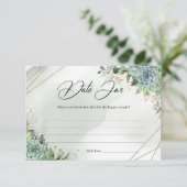 緑の多肉植物ユーカリの葉Date Jarカード エンクロージャーカード (スタンド正面)