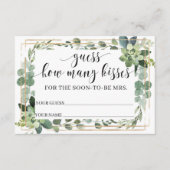 緑の多肉瓶の中のキスの数 エンクロージャーカード (正面)