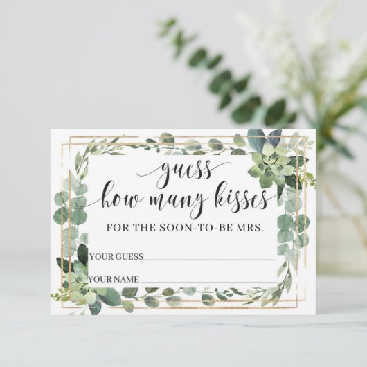 緑の多肉瓶の中のキスの数 エンクロージャーカード (スタンド正面)