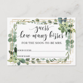 緑の多肉瓶の中のキスの数 エンクロージャーカード