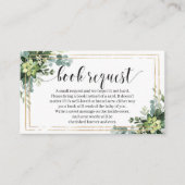 緑の多肉花金ゴールドフレームブックリクエスト エンクロージャーカード (正面)
