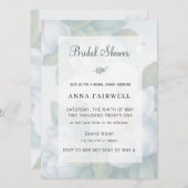 緑の多肉葉ミント水色植物学 招待状 (正面/裏面)