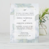 緑の多肉葉ミント水色植物学 招待状 (スタンド正面)