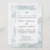 緑の多肉葉ミント水色植物学 招待状 (正面)