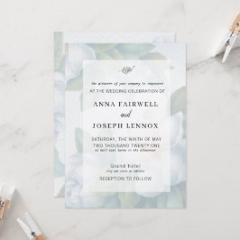 緑の多肉葉ミント水色植物学 招待状