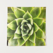 緑の多肉質のクローズアップCactiアート タペストリー (正面(横))
