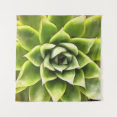 緑の多肉質のクローズアップCactiアート タペストリー (正面)