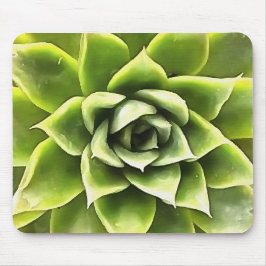 緑の多肉質のクローズアップCactiアート マウスパッド (正面)