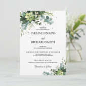 緑の多肉質ボホ金ゴールドグリッターのきらめき 招待状 (スタンド正面)