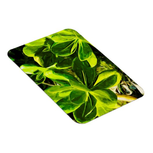 緑の多肉質海ビーチ植物抽象芸術 マグネット (右側)