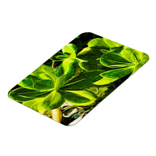 緑の多肉質海ビーチ植物抽象芸術 マグネット (左側)