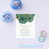 緑の多肉食バジェットブライダルシャワー招待 チラシ (シングル)